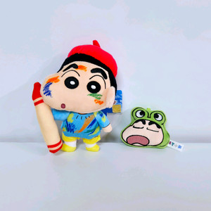화가 크레파스 짱구 인형 키링 가방고리 개구리