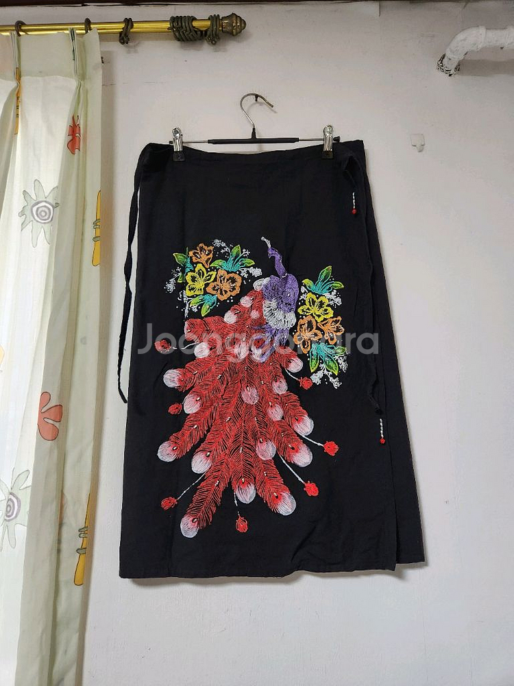 공작그림 랩 스커트 랩치마 F--0