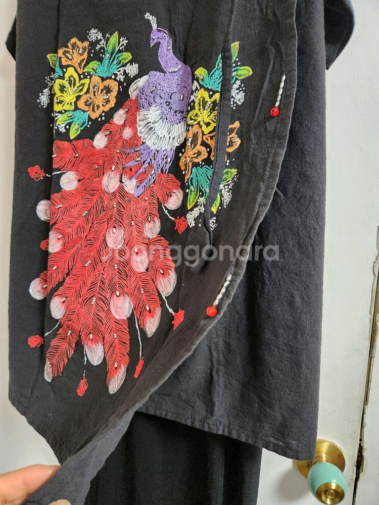 공작그림 랩 스커트 랩치마 F--2