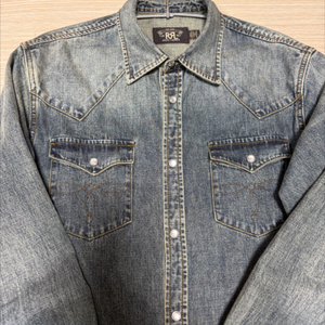 rrl 더블알엘 버팔로 웨스턴 아메카지 데님셔츠 L