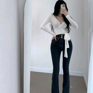 투버튼 히든밴딩 롱 부츠컷 팬츠