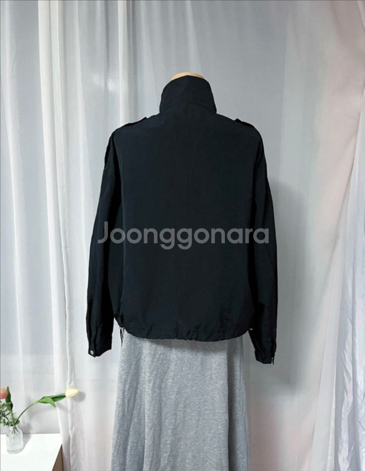 블랙 바스락 바람막이 점퍼 자켓 아노락 아우터 집업 스--5