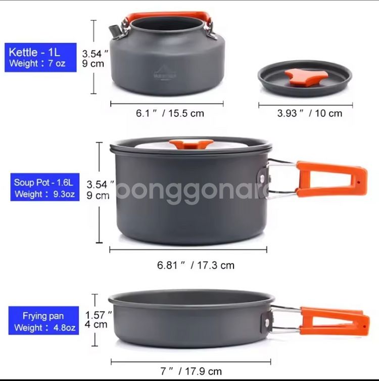 5구강념버너+캠핑식기세트+후레쉬--2