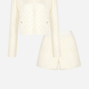 더로랑 아가일 니트 셋업 (바닐라) - 택O새상품