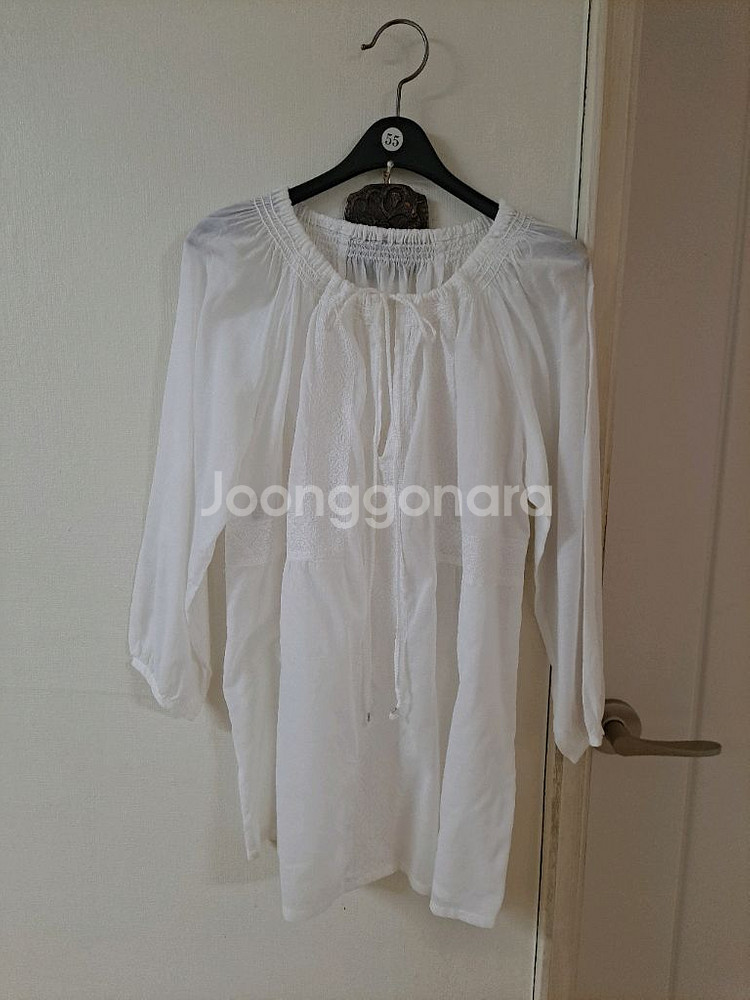 아사면 레이스 블라우스 가슴단면 58정도--1