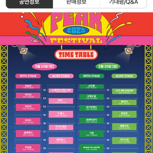 한강 난지공원 피크페스티벌 토요일 일일권 직거래