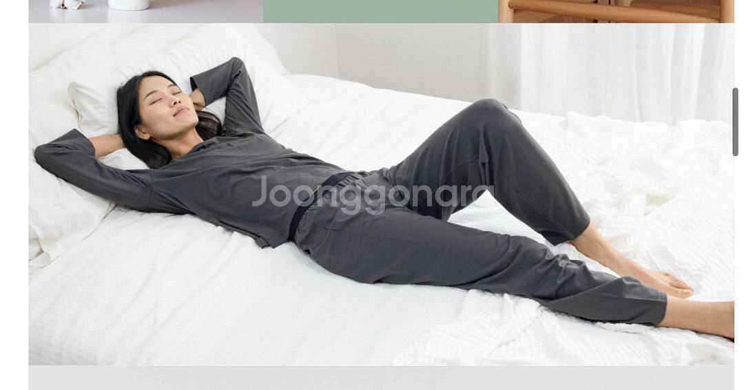 싸이클린 긴팔 홈웨어 파자마 세트 차콜 그레이--2
