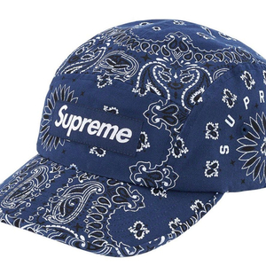 Supreme 슈프림 반다나 페이즐리 캠프캡 네이비