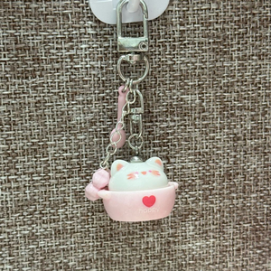 고양이 뚝배기 고양이 피규어 키링