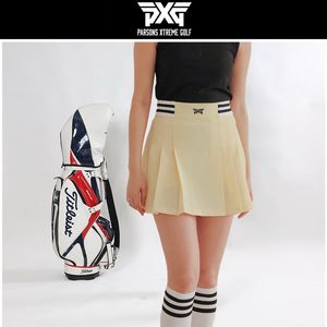 PXG 골프웨어 우먼 밴딩 두줄 플리츠 스커트