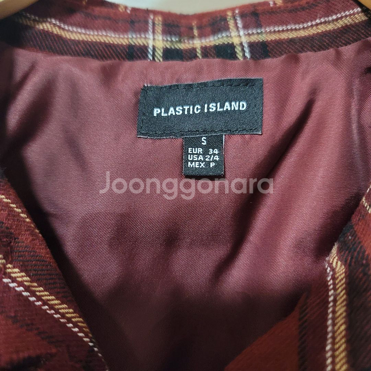 플라스틱아일랜드 레드 체크 롱원피스--3