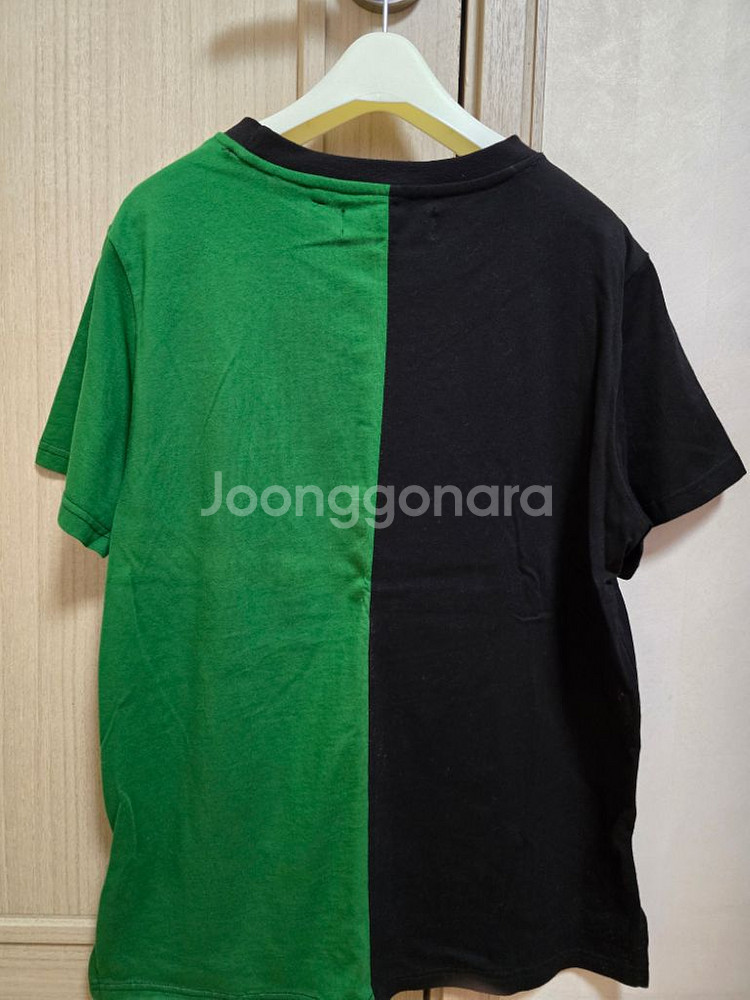 블랙그린 절개반팔티셔츠--1