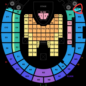 블랙핑크 콘서트(일) 3층 시제석 w3구역 1석 양도