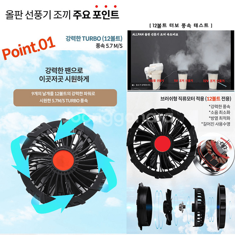 선풍기조끼 TURBO(12V) 아이스 냉조끼 쿨링팬--2