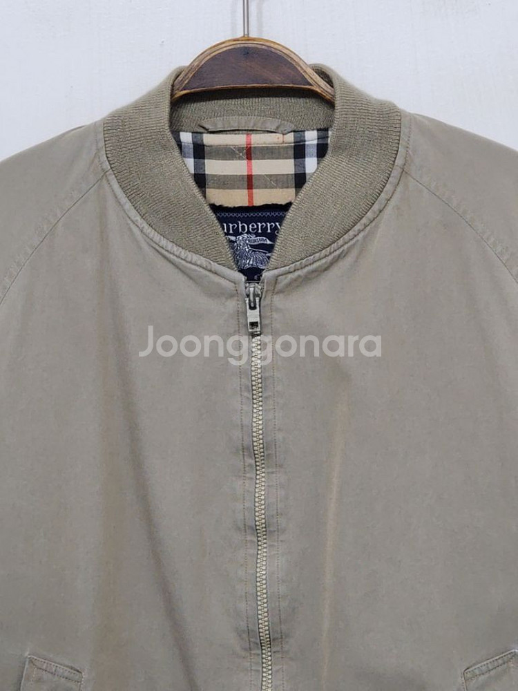 (M) 버버리 블루종 점퍼 안감 노바체크 면자켓 영국판--1