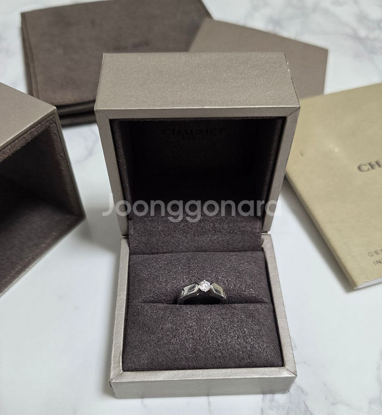 CHAUMET 쇼메 3부다이아 플륌 플레인 링--0