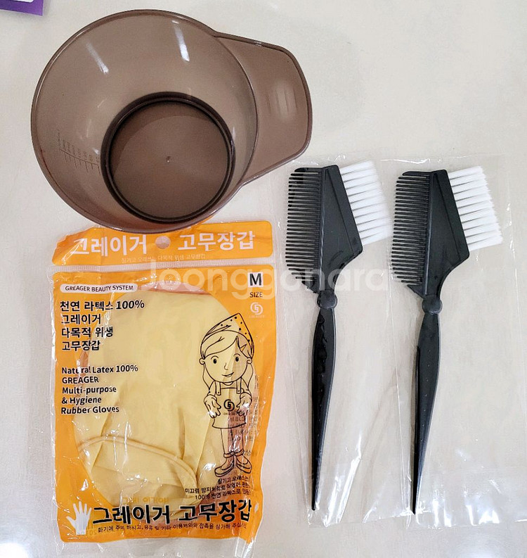 염색볼, 염색붓, 장갑 일괄--0
