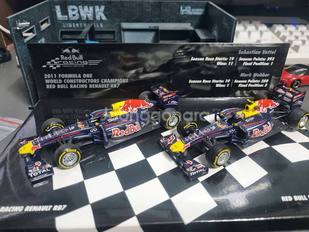 미니챔프 1/43 레드불 RB7 베텔, 웨버--1