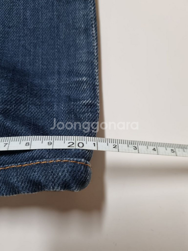 32)빈폴 가죽패치 워싱 데님 생지 일자 명품청바지--9