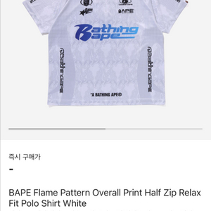 베이프 플레임 패턴 오버롤 프린트 하프집업 폴로 반팔