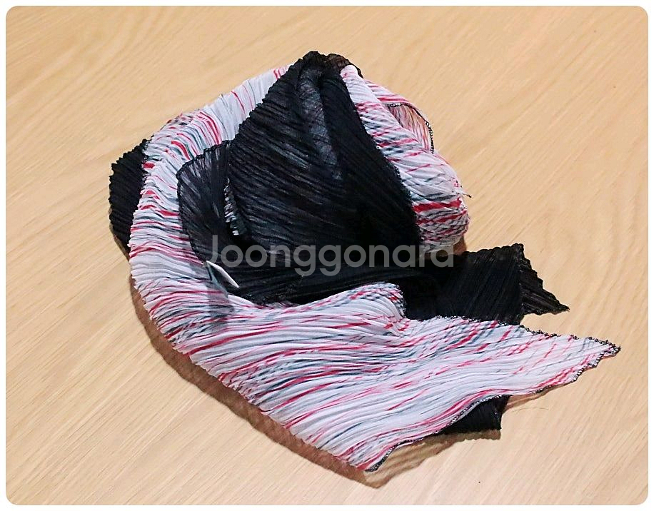 레노마 쉬폰 플리츠 롱 스카프--8