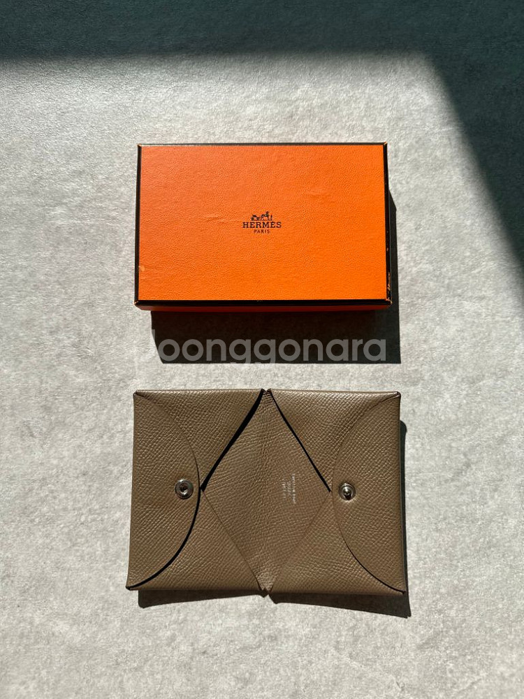 Hermes 에르메스 여성 칼비 카드 홀더 지갑 에토프--4