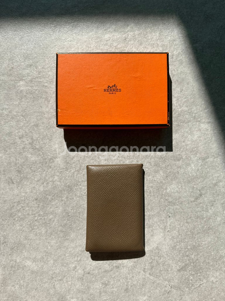 Hermes 에르메스 여성 칼비 카드 홀더 지갑 에토프--6