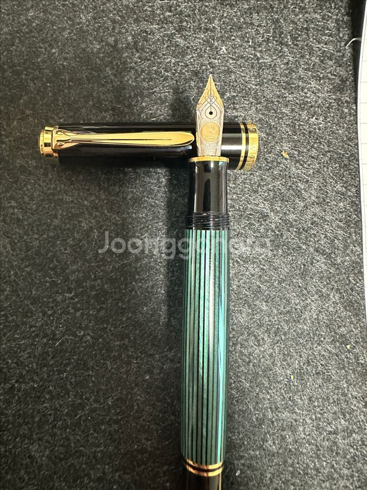 펠리칸 M800 그린스트라이프 EF 만년필--2