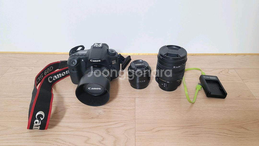캐논 dslr 60D 카메라 + 렌즈 3개--0