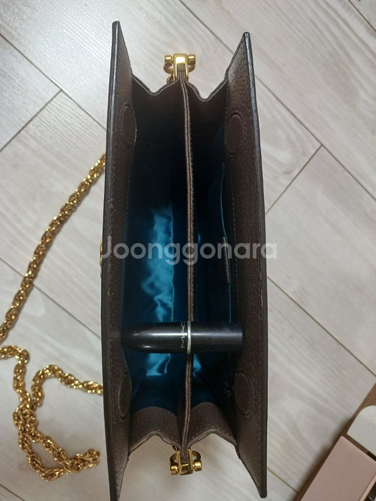 구찌 GG로고 슈프림 오피디아 스몰 체인 숄더백 브라운--2