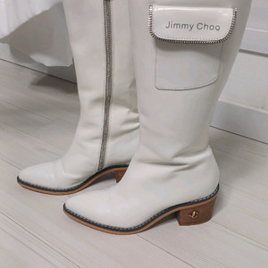 Jimmy Choo 지미추 화이트 지퍼 롱부츠(37/2