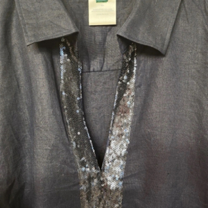 정품 랄프로렌 스팽글 리넨 블라우스 셔츠