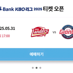 5월31일 롯데 vs SSG 티켓