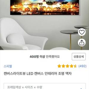 오로라 LED 캔버스 인테리어 조명 액자