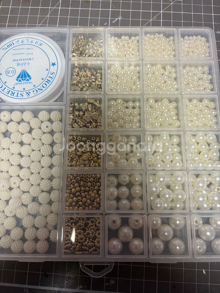 진주 비즈 공예 팔찌 목걸이 부자재 세트 26칸 130--0