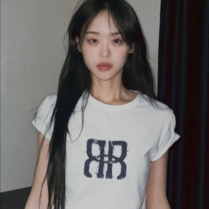 [택O/새상품] 락케이크 스퀘어 로고 데님 탑 (반팔)