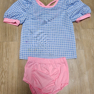 루디아키즈 체크 투피스 수영복 7호