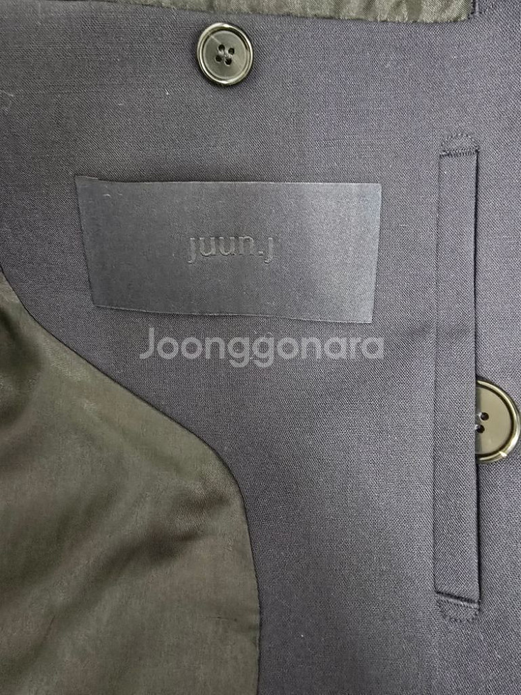 준지 레더 디테일 코트 정품--2