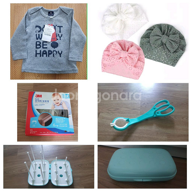 일괄(새제품)티셔츠,아기리본터번1개,젖병집개 휴대용건조--0