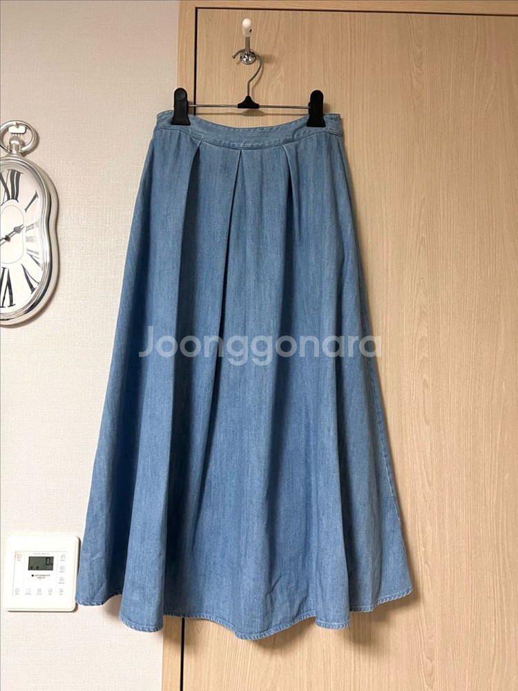 제평 아이디 id 데님 플레어 롱스커트 랑방오브제타임--3