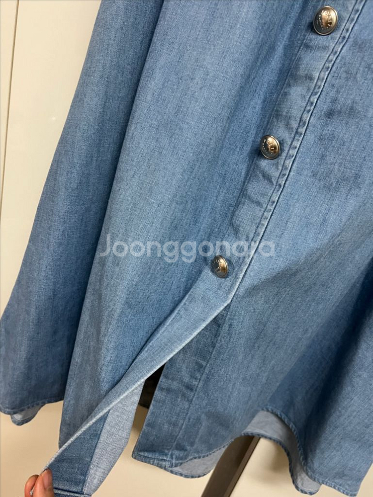 제평 아이디 id 데님 플레어 롱스커트 랑방오브제타임--6