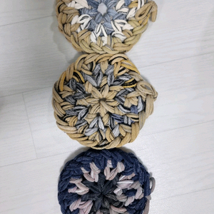 새상품)지름15cm 도톰한 핸드메이드 뜨개 냄비받침