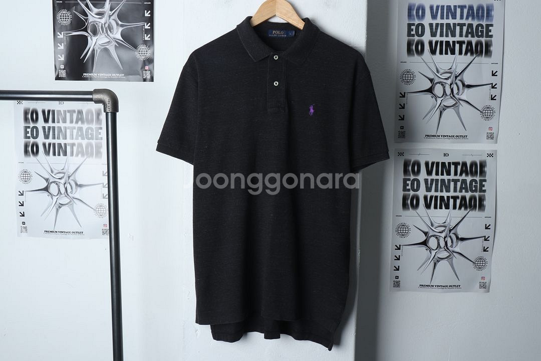 (L-XL) 폴로 랄프로렌 반팔 카라 티셔츠 블랙--0