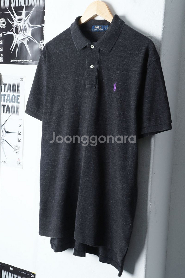 (L-XL) 폴로 랄프로렌 반팔 카라 티셔츠 블랙--3