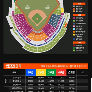1루 내야지정석 b 팝니다 5월24일 한화야구