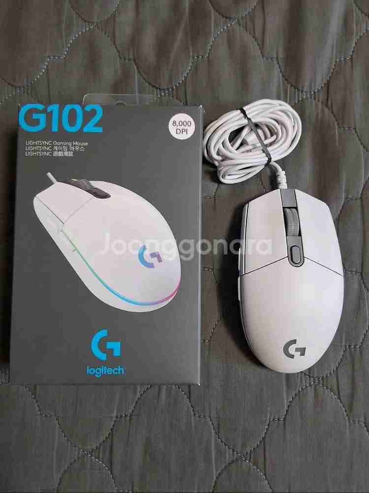 화이트 G102 로지텍 마우스--0