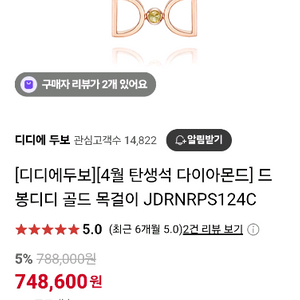 디디에두보 드봉디디4월 러프다이아 목걸이
