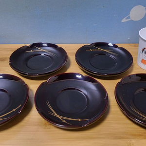 차탁, 찻잔받침, 다도용품, 목공예품 5개 일괄