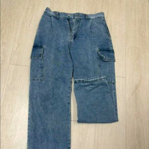 세미 와이드 파라슈트 팬츠 카렌터 데님 이미지