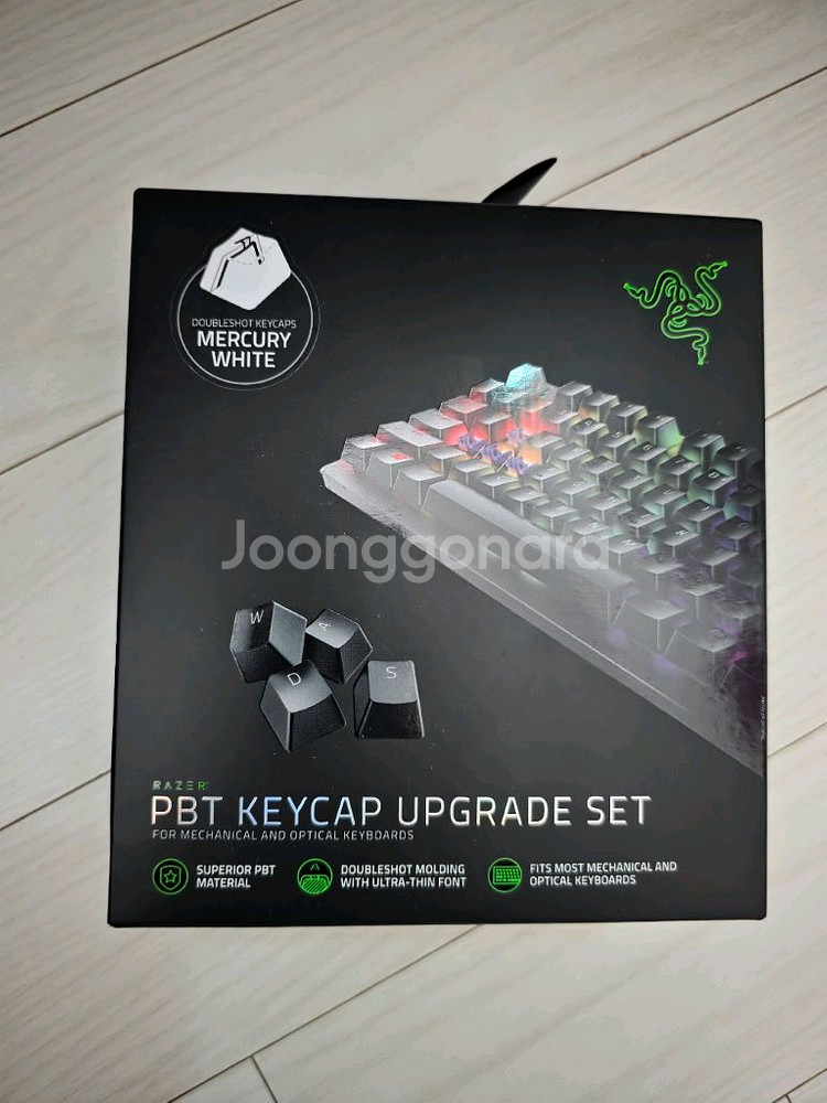 레이저 PBT 키캡 머큐리 화이트--0